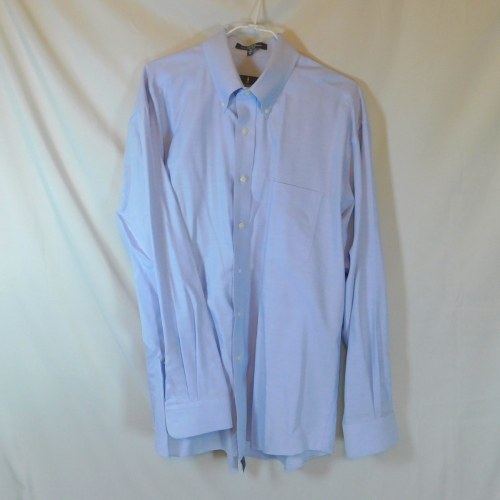 Lanesboro Mens Ultimate Shirt Light Blue Non Iron Stain Resistant 16 34/35 M